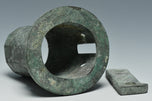 TWO HAN DYNASTY BRONZE CHARIOT FITTINGS