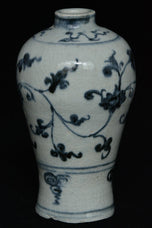 A MING DYNASTY BLUE AND WHITE MEIPING VASE 15TH CENTURY