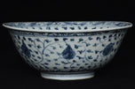 A MING DYNASTY BLUE AND WHITE BOWL 16TH CENTURY