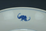 A BLUE AND WHITE DRAGON DISH KANGXI MARK 19TH CENTURY
