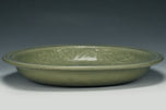 A LARGE YUAN DYNASTY LONGQUAN CELADON DRAGON DISH
