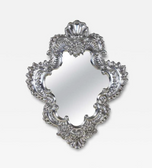 19TH CENTURY VENETIAN SILVERED WALL MIRROR, EMBOSSED COPPER, VENICE, CIRCA 1880