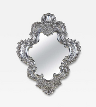 19TH CENTURY VENETIAN SILVERED WALL MIRROR, EMBOSSED COPPER, VENICE, CIRCA 1880