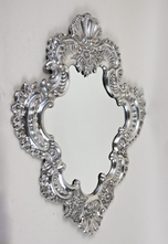 19TH CENTURY VENETIAN SILVERED WALL MIRROR, EMBOSSED COPPER, VENICE, CIRCA 1880