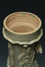 A SONG DYNASTY QINGBAI FUNERARY VASE AND COVER