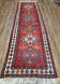 1930S ANTIQUE PERSIAN HERIZ KARAJEH RUNNER RUG 3X11, HAND-KNOTTED RED GEOMETRIC MEDALLIONS