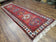 1930S ANTIQUE PERSIAN HERIZ KARAJEH RUNNER RUG 3X11, HAND-KNOTTED RED GEOMETRIC MEDALLIONS