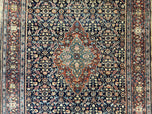 1920S ANTIQUE PERSIAN SAROUK RUG 4X7 - MIDNIGHT BLUE, RED, CREAM - FARAHAN