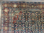 1920S ANTIQUE PERSIAN SAROUK RUG 4X7 - MIDNIGHT BLUE, RED, CREAM - FARAHAN