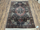1880S ANTIQUE PERSIAN SAROUK FARAHAN RUG 4X7 - BLACK, RED, CAMEL HAIR COLOR - RARE, HIGHLY COLLECTIBLE