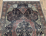 1880S ANTIQUE PERSIAN SAROUK FARAHAN RUG 4X7 - BLACK, RED, CAMEL HAIR COLOR - RARE, HIGHLY COLLECTIBLE