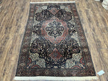 1880S ANTIQUE PERSIAN SAROUK FARAHAN RUG 4X7 - BLACK, RED, CAMEL HAIR COLOR - RARE, HIGHLY COLLECTIBLE