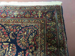 1920S ANTIQUE PERSIAN SAROUK RUG 4X6, NAVY BLUE - DARK BLUE, DARK RED - WOOL