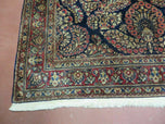 1920S ANTIQUE PERSIAN SAROUK RUG 4X6, NAVY BLUE - DARK BLUE, DARK RED - WOOL