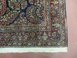 1920S ANTIQUE PERSIAN SAROUK RUG 4X6, NAVY BLUE - DARK BLUE, DARK RED - WOOL