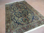 1920S ANTIQUE PERSIAN SAROUK RUG 4X6, NAVY BLUE - DARK BLUE, DARK RED - WOOL