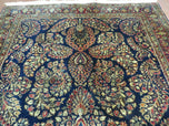 1920S ANTIQUE PERSIAN SAROUK RUG 4X6, NAVY BLUE - DARK BLUE, DARK RED - WOOL