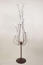 MID CENTURY, ITALY, MURANO GLASS SWAN FLOOR LAMP, CIRCA 1970