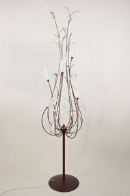 MID CENTURY, ITALY, MURANO GLASS SWAN FLOOR LAMP, CIRCA 1970