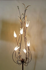 MID CENTURY, ITALY, MURANO GLASS SWAN FLOOR LAMP, CIRCA 1970