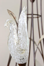 MID CENTURY, ITALY, MURANO GLASS SWAN FLOOR LAMP, CIRCA 1970