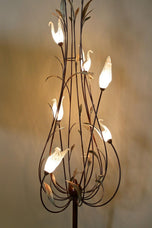 MID CENTURY, ITALY, MURANO GLASS SWAN FLOOR LAMP, CIRCA 1970