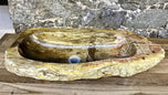 Petrified Wood Sink, Beige, Yellow, Brown Tones, Organic Modern