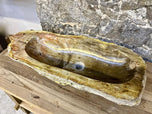 Petrified Wood Sink, Beige, Yellow, Brown Tones, Organic Modern