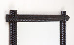 RUSTIC, TRAMP ART, WALL MIRROR, NOTCH CUT, AUSTRIA, 1880