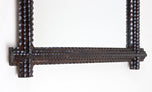 RUSTIC, TRAMP ART, WALL MIRROR, NOTCH CUT, AUSTRIA, 1880
