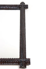 RUSTIC, TRAMP ART, WALL MIRROR, NOTCH CUT, AUSTRIA, 1880