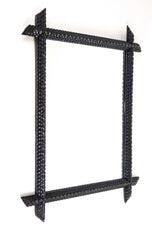 19TH CENTURY, AUSTRIA, RUSTIC TRAMP ART MIRROR, HANDCARVED, 1890