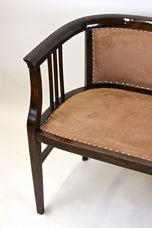 20TH CENTURY, AUSTRIA, ART NOUVEAU, BENTWOOD, BENCH, NEWLY UPHOLSTERED