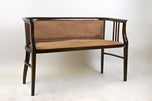 20TH CENTURY, AUSTRIA, ART NOUVEAU, BENTWOOD, BENCH, NEWLY UPHOLSTERED