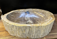 PETRIFIED WOOD SINK, GREY, BEIGE, ORGANIC MODERN, TOP QUALITY