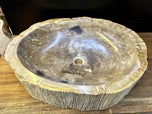 PETRIFIED WOOD SINK, GREY, BEIGE, ORGANIC MODERN, TOP QUALITY