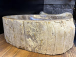 PETRIFIED WOOD SINK, GREY, BEIGE, ORGANIC MODERN, TOP QUALITY