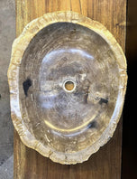 PETRIFIED WOOD SINK, GREY, BEIGE, ORGANIC MODERN, TOP QUALITY