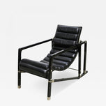 TRANSAT CHAIR, BLACK LEATHER, FRANCE, 1975