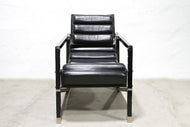 TRANSAT CHAIR, BLACK LEATHER, FRANCE, 1975