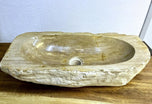 Petrified Wood Sink, Grey, Beige, Polished, Top Quality, IDN 2023