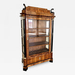 19TH CENTURY, GERMANY, EMPIRE DISPLAY CABINET, MYSTICAL FIGURES, NUTWOOD