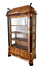 19TH CENTURY, GERMANY, EMPIRE DISPLAY CABINET, MYSTICAL FIGURES, NUTWOOD