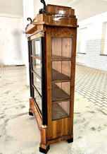 19TH CENTURY, GERMANY, EMPIRE DISPLAY CABINET, MYSTICAL FIGURES, NUTWOOD