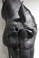 METAL HORSE HEAD SCULPTURE, HANDFORGED, CHARRED OAK BASE, 2017