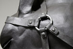 METAL HORSE HEAD SCULPTURE, HANDFORGED, CHARRED OAK BASE, 2017