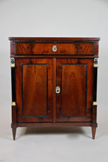 19TH CENTURY, GERMANY, MAHOGANY, EMPIRE, COMMODE, GILT CARYATIDS