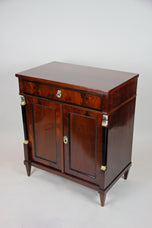 19TH CENTURY, GERMANY, MAHOGANY, EMPIRE, COMMODE, GILT CARYATIDS