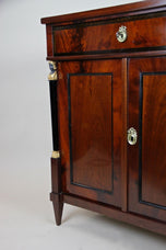 19TH CENTURY, GERMANY, MAHOGANY, EMPIRE, COMMODE, GILT CARYATIDS