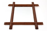19TH CENTURY, AUSTRIA, TRAMP ART, WALL MIRROR, RUSTIC, HANDCARVED